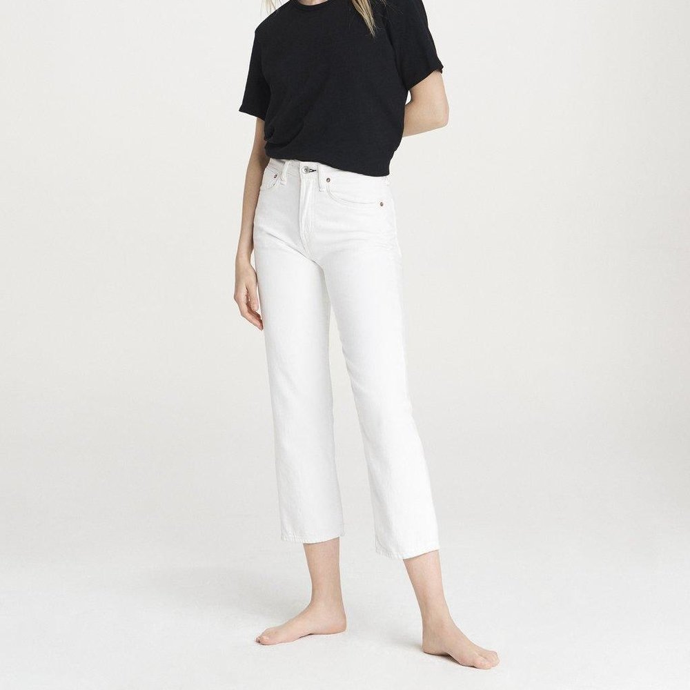 Rag & Bone White High-Rise Jeans